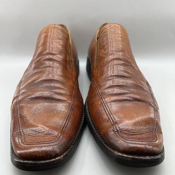 Michael Toschi Mario Side Gore Loafers Men’s Size 12 Brown Leather Slip On Shoes - Picture 2 of 11
